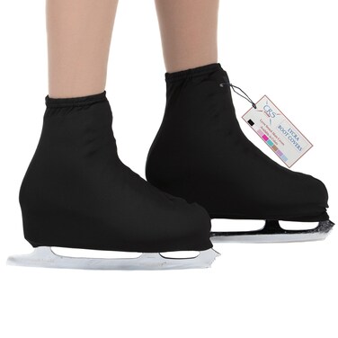 CRS Cross Skating Boot Covers Lycra Skate Covers. Performance Ready Protection for Figure Skates, Ice Skating, Roller Skates. (Black, Adult)