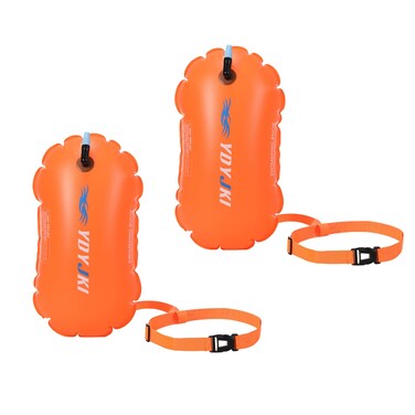 YDYJKI 2 Pack Swim Buoy for Open Water, Pool Floats Adult, Swimming Bubble Safety Float with Adjustable Waist Belt