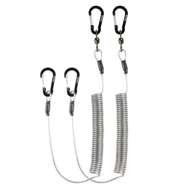 Booms Fishing T02 Fishing Pole Tether, Kayak Paddle Leash, Paddle Board Fishing Accessories, Heavy Duty Fishing Lanyard for Fishing Tools/Rods/Paddles, Black 2pcs