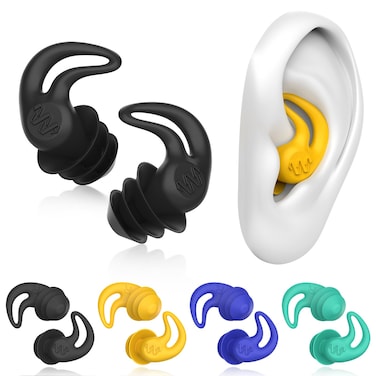 HIGAHY Waterproof Swimming Ear Plugs for Adults - 4 Pairs Reusable Silicone Swimming Ear Plugs for Women &amp; Men, Keep Ear Water Out, Ear Plugs for Swimming, Showering, Bathing, Surfing, Water Sports