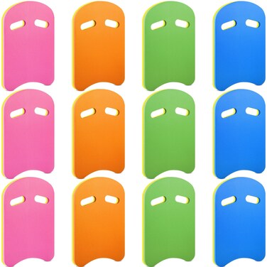 Kickboard Swimming Training Kick Board U Design Summer Aid Float Equipment EVA Foam with Integrated Hole Handle for Water Pool Accessories(Blue, Pink, Green, Orange,12 Pcs)