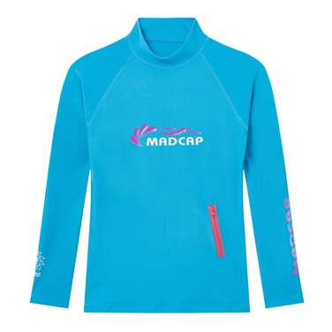 MADCAP Girls' UV Sun Protection Long-Sleeve Rash Guard (6-XXS) Blue