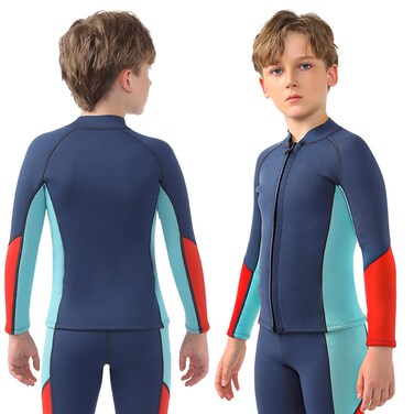 Intbost Kids Wetsuit Top Boys Wetsuit Jacket 2mm Keep Warm in Cold Water Wet Suit Top Toddler T4 3T Scuba Diving Snorkeling Swimming Paddle Boarding Kayaking