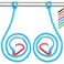OCEANBROAD Kayak Paddle Leash with D-Ring Stretchable Bungee Strap Lanyard Rope for SUP Kayaking Boating Canoeing Fishing Pole Rod 5-7 Feet Blue 2 Pack