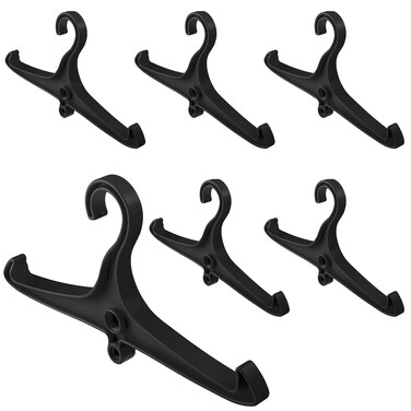 FoldTier 6 Pcs Scuba Hanger BC Regulator Hanger Scuba Diving Wetsuit Hanger with Din Threads Vest Hanger Tactical Gear for Dry Clothes BCD Side Hanging (Black)