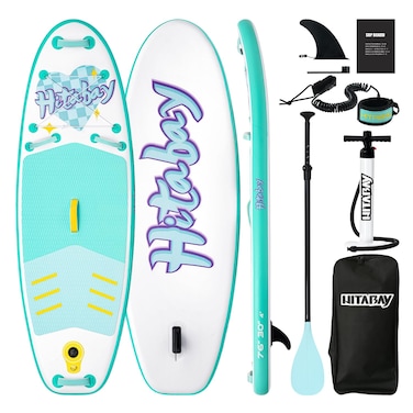 Kids Stand Up Paddle Board with Inflatable SUP Accessories, Durable, Lightweight, Wide Stable Design, Non-Slip Comfort Deck Inflatable Paddle Board for Kids (Pink)