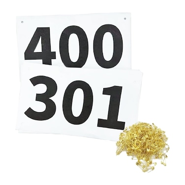 Running Race Bibs Large Numbers with Safety Pins for Marathon Race Events- Tyvek Tearproof Waterproof (301-400)