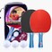 DOUBLE FISH Ping Pong Paddle Set, ITTF Approved Rubber 2 Player Ping Pong Paddles with Balls,Table Tennis Racket Set for Beginners Training with Storage Case -Premium Rubber Grip Protect Your Hands