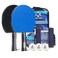 Ping Pong Paddles Set,2 Table Tennis Racket with 3 Star Ping Pong Balls(3),Retractable Ping Pong Net(Up to 2.3" Thickness),Premium Paddles for Indoor or Outdoor Game