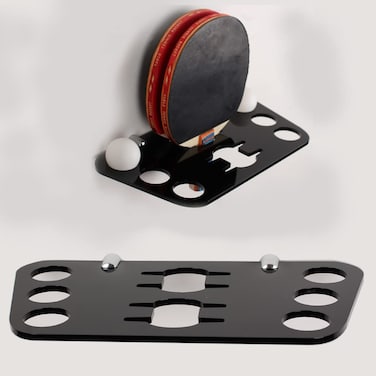 Ping Pong Paddle Storage Rack Table Tennis Racket Display Wall Mounted Holder ，​for Storage Balls and Paddles，Balls Storage in Bar Room, Game Room, Garage, Home (Black)