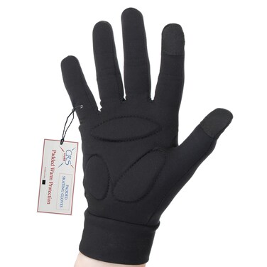 CRS Cross Padded Ice Skating Gloves. Warm Padded Protection for Figure Skating Testing, Practice, Dance Competitions, Roller Skaters and Cheerleading. (Black, Youth Small- Toddler)
