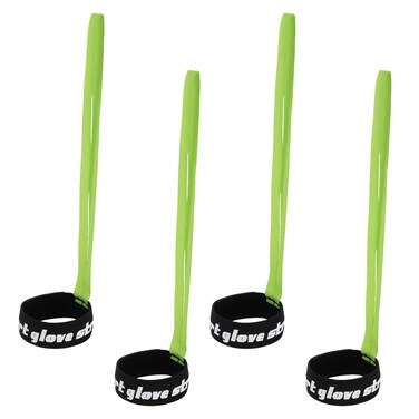 4pcs Ski Glove Straps, Polyester Ski Wrist Glove Leash Strong Elasticity Sport Glove Safety Strap Snowboard Glove Strap Ski Glove Handcuff with Pattern Ski Accessories for Hanging(Green)