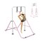 FINCOME Gymnastics Bar for Kids with Gymnastics Rings, Height Adjustable Gymnastics Horizontal Bar, Foldable Bar Gymnastics Equipment for Home Room Indoor Outdoor Gym Practics, Gymnastic Bar Pink