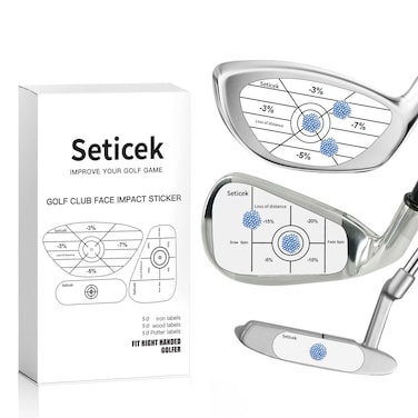 Seticek Professional Golf Impact Tape 150 Pc ｜Self-Teaching Sweet Spot and Consistency Analysis ｜ Improve Golf Swing Accuracy and Distance