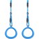 Dolibest Non-Slip Gymnastics Rings Kids Monkey Bars Swing Trapeze Bar with Adjustable Straps (41.7inch) Home Fitness Full Body Workout Ninja Warrior Obstacle Course Blue (2Pack）