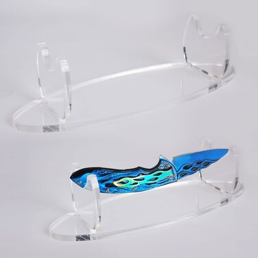 WANLIAN Dagger Display Stand Acrylic Desktop Dagger Stand Weapon Stand Sword Stand Huya Knife Holder for Dagger Display (Oval Transparent 1 pack)
