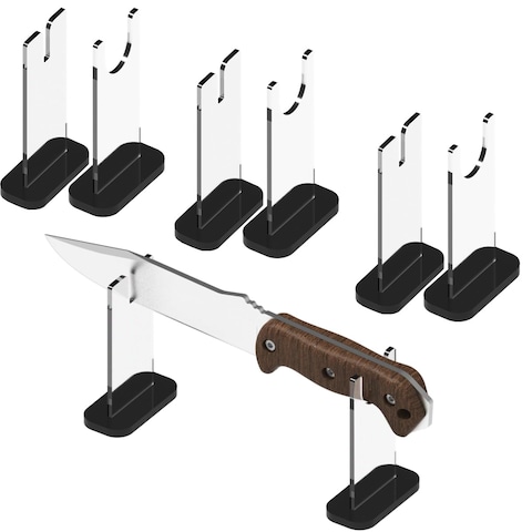 LITAITAI Samurai Sword Display Rack, Knife Display Stand, Fixed Blade Knife Series, Decorative Sword Display Rack, Knife Collection Administrator, Acrylic (4PCS) (Black Base)