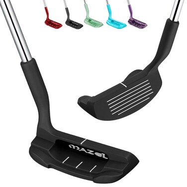 MAZEL Chipper Club Pitching Wedge for Men &amp; Women,36/45 Degree - Save Stroke from Short Game,Right Hand (Black, 45 Degree)