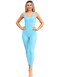 Kepblom Womens One Piece Jumpsuit Sleeveless Rompers Tank Top Unitard Tummy Control Spandex Bodysuit for Yoga, Workout Turquoise