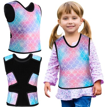 Janmercy Compression Vest Pressure Vest for Kids Breathable Deep Pressure Comfort for Pressure(Mermaid,S)