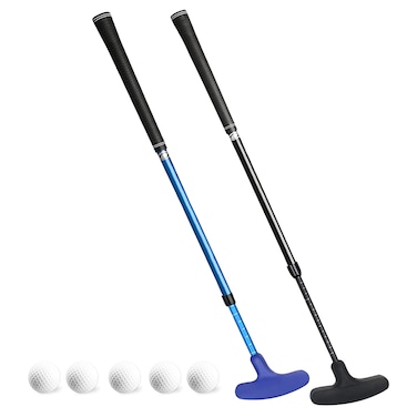 Asyxstar Mini Golf Putter - Golf Putters for Men Right Handed Golfers or left handed Golf Putter for Kids and Womens Mini Golf Clubs Set - Two-Way Adjustable Length putters with 5 Golf Practice Ball