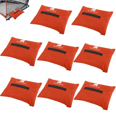 MOPHOEXII Sports Net Sandbags,All Sport Sandbags for Baseball Nets, Soccer Goals, Golf Nets, Football Nets, Hockey Nets,Weighted Anchor Bags-Orange 8 Pack