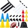 Wettarn Flag Football Set with Football 10 Player Adjustable Flag Football Belts Set for Kids Youth Adult(Black and White)