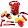 9 Pieces Horse Grooming Kit Tack Room Supplies Set with Organizer Tote Bag, Oval Massage Curry, Hard and Soft Brush, Hoof Pick, Sweat Scraper, Bathing Sponge, Combs for Horse Riders Beginners (Red)