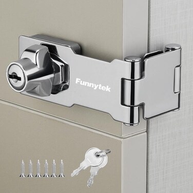 Double Hinge Cabinet Locks with Keys Zinc Alloy Keyed Door Lock Hasp Latch Heavy Duty Cabinet Locks with Keys Double Hinge Keyed Shed Lock Door Lock with Key for Cabinets (1 Pack)