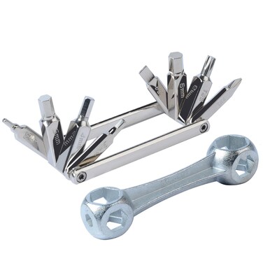 Nainsect Bicycle Tool Kit 8 in 1 Mini Bike Multitool Kit Mountain Bike Repair Tool Kit With Bike Bone Wrench 6-15mm Bicycle Spanner Portable Bicycle Riding Travel Emergency Maintenance (Silver)