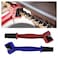 2PCS Motorcycle Chain Brush,Double-Ended Motorcycle Chain Cleaner with Three-Sided and Long Bristles,Universal Motorcycle Chain Cleaning Kit for Motorcycle Bicycle Mountain Bike (1 Red + 1 Blue)