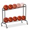 EXTCCT Tilt Basketball Rack Ball Storage Holder - Tilt Basketball Shooting Training Rack, Garage Sports Equipment Organizer, Outdoor and Indoor Rolling Balls Cart with Wheels