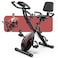 Pleny Folding Exercise Bike, 5 IN 1 Stationary Bike 5.5 LBS Flywheel Exercise Bike, Indoor Workout Bike 330LB Weight Capacity Back Support Cushion for Home Gym Workout, Black-red