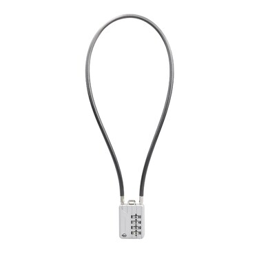 SISAV 50CM/20in Long Cable Locks Cable 4-Digit Combination Lock Re-settable Combination Security Cable Lock Luggage Suitcase Gun Helmet Silver 1-Pack