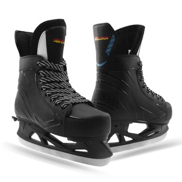 WELLWON Adjustable Ice Hockey Skates for Outdoor and Rink, Recreational Ice Skates, Fitness Hockey Skates Fun Ice Skating Shoes with Soft Padding and Reinforced Ankle Support