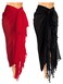 2 Pieces Women Beach Batik Long Sarong Swimsuit Cover up Wrap Pareo with Tassel for Women Girls (Black, Red, X-Large)