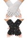 Maxdot 2 Pairs Women Sunblock Fingerless Gloves Summer Driving Gloves Non Slip UV Protection Gloves for Outdoor (Grey,Black)