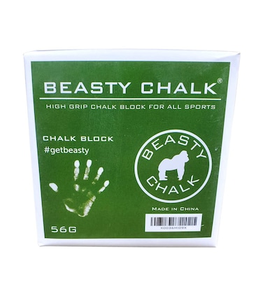 Beasty Chalk Gym Chalk Block - High Grip Chalk for Gymnastics, Rock Climbing, Sports, Lifting, Pull-Ups, Deadlifts, Kettlebells, Pole - 2 oz Block (1-Pack)
