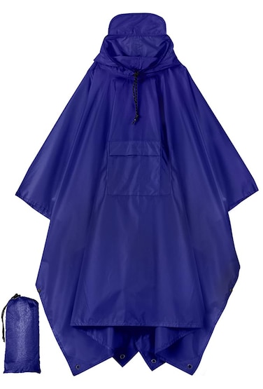 salamra Hooded Rain Poncho Waterproof Raincoat Jacket with Pocket for Men/Women/Adults