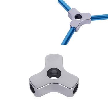 BRILLIANCE4U Tent Pole Connectors 3 Way, Tent Poles Hub, Aluminum Tent Parts for 8.5mm 0.33" Aluminum Tent Poles 3 Pack