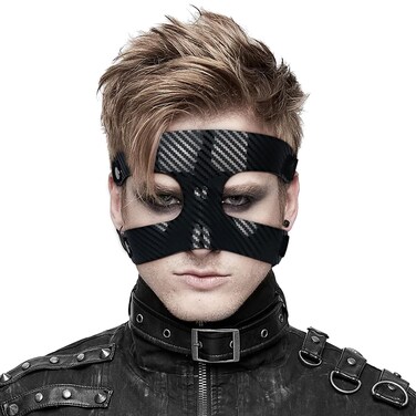 Joukavor Black Halloween Half Face Mask Protective Mask Sports Nose Mask Face Guard for Women Men (Black-3)