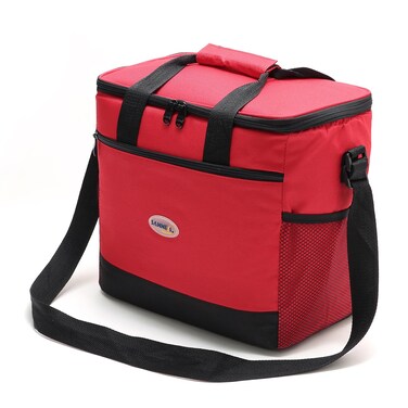 Reusable Lunch Bag for Men/Women - Insulated Lunch Box Leakproof Lunchbox Portable Cooler Bag for Office Outdoor Travel Beach Picnic Camping - 16L Large Freezable Collapsible Cooler Bag - Red