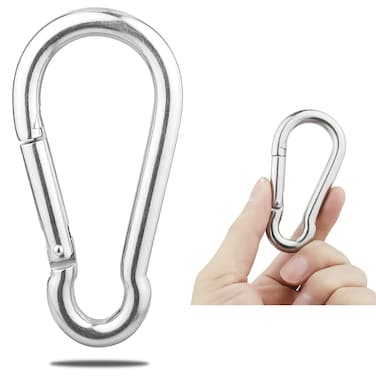 GRANDBUY 3.15 Inch Large Spring Snap Hook Carabiner, 304 Stainless Steel Snap Hook Heavy Duty Carabiner Clip, Stainless Steel Spring Snap Hook Carabiner Carabiner Outdoor