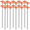 Tiomues Tent Stakes, 20PCS Heavy Metal Tent Pegs, Professional Camping Tools for Outdoor Trips, Suitable for Strong Winds and Various Ground Tent Pegs, Designed for Camping (20, Red)