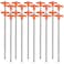 Tiomues Tent Stakes, 20PCS Heavy Metal Tent Pegs, Professional Camping Tools for Outdoor Trips, Suitable for Strong Winds and Various Ground Tent Pegs, Designed for Camping (20, Red)