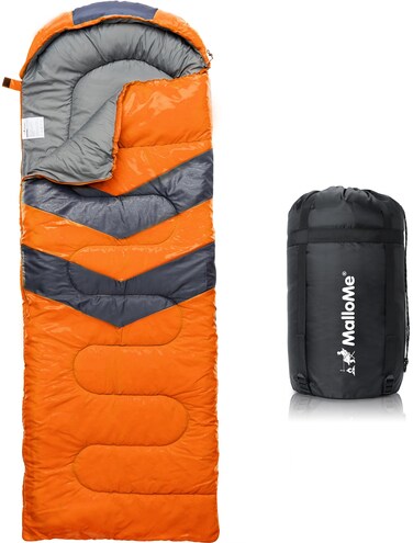 MalloMe Sleeping Bags for Adults Cold Weather &amp; Warm - Backpacking Camping Sleeping Bag for Kids 10-12, Girls, Boys - Lightweight Compact Camping Essentials Gear Accessories Hiking Sleep Must Haves