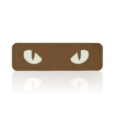 M-Tac Cat Eyes - Glow in The Dark - Morale Patches Tactical Patch Military Combat Hook Fasteners (Coyote - GITD)
