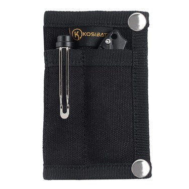 Kosibate EDC Pouch, EDC Organizer, Mini Tool Pouch for Knife/Flashlight/Tactical Pen/Card-Men's Slim Pocket Organizer for Daily Carry (Black)