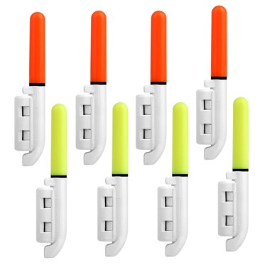 TSV Fishing Glow Sticks, 8PCS Waterproof Fish Bite Indicators with Tip Up Light for Sea Night Ice Fishing Rod Gear