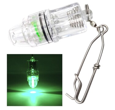 JSHANMEI Fishing Light Green Deep Drop Light Underwater Fish Attracting Lures Lamp with Longline Clip 2,100 ft